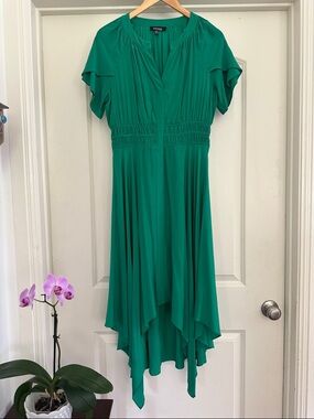 Kensie Emerald Green High-Low Midi Dress